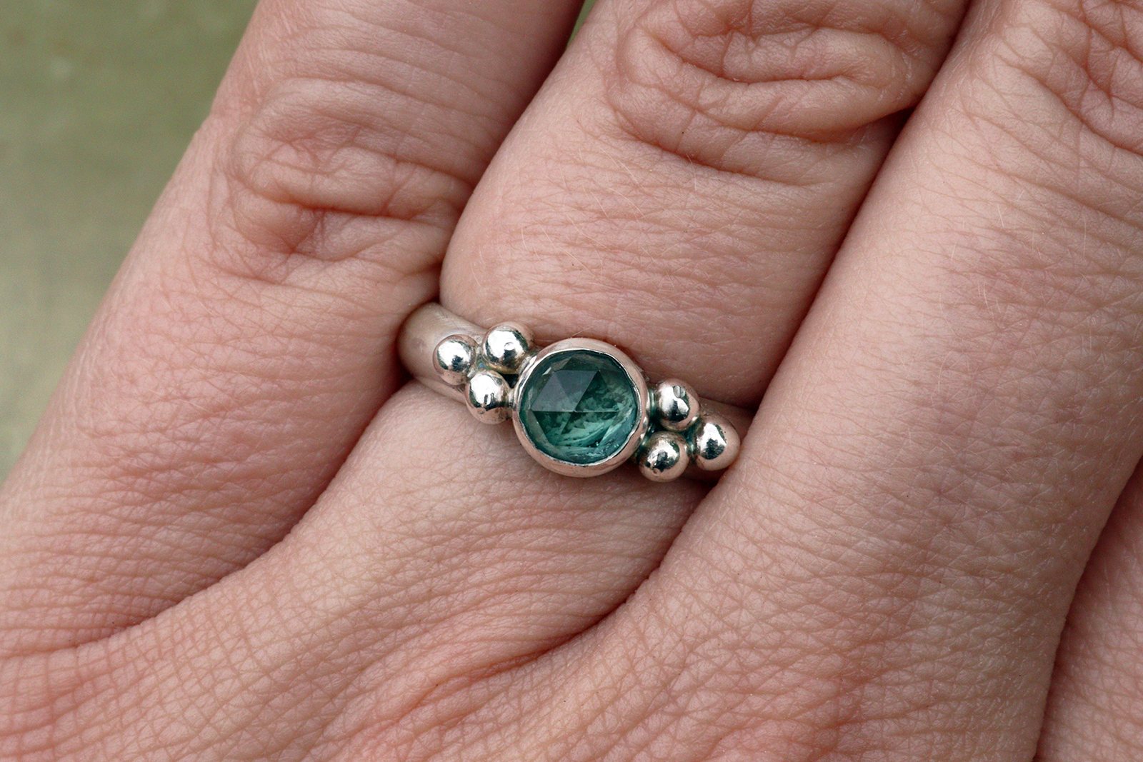 Dreamy upside down Moss Agate Ring