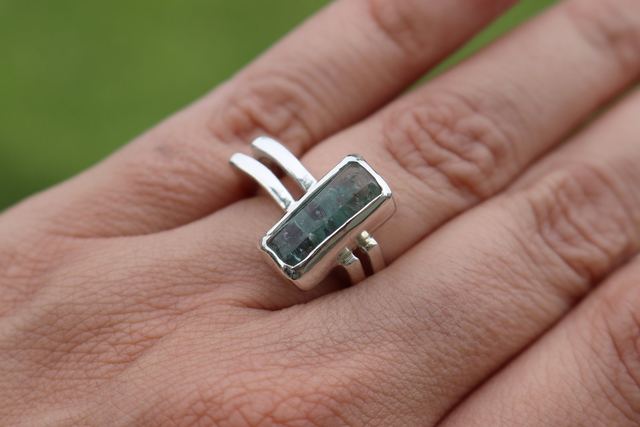 Aquamarine and Sterling Silver ring