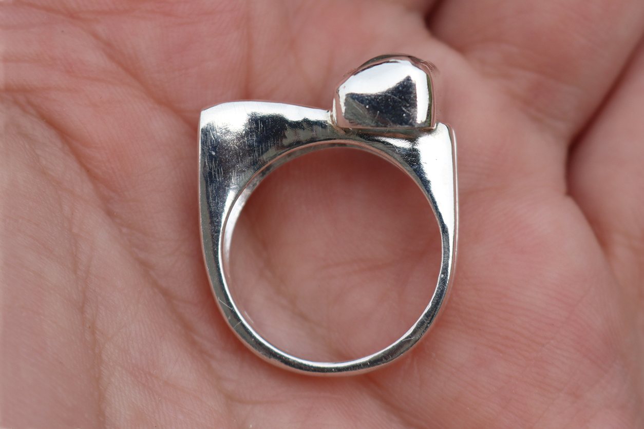 Aquamarine and Sterling Silver ring view 2