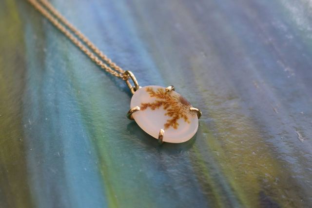 14K Gold Dendritic Agate
