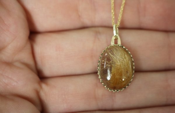 Gold Rutile Quartz Necklace - Image 2
