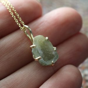 14K Gold & Green Geode