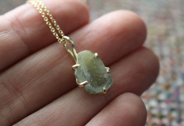 14K Gold & Green Geode