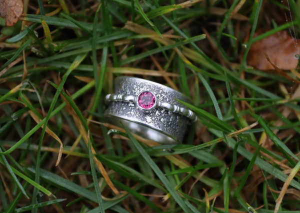 Pink Garnet Spinner Ring