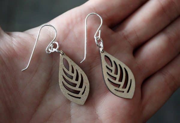 Sterling Silver & Wooden Earrings - Image 3