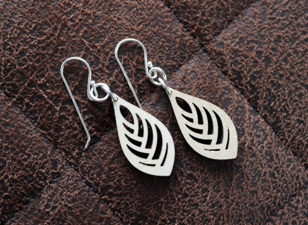 Sterling Silver & Wooden Earrings
