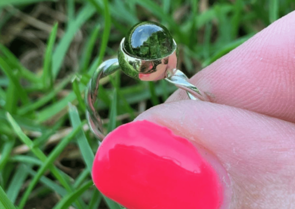 Twisted Silver & Gold Tourmaline Ring - Image 2