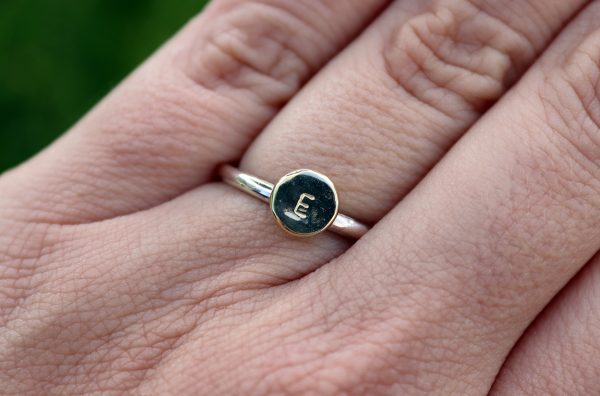 Gold Nugget Initial Ring