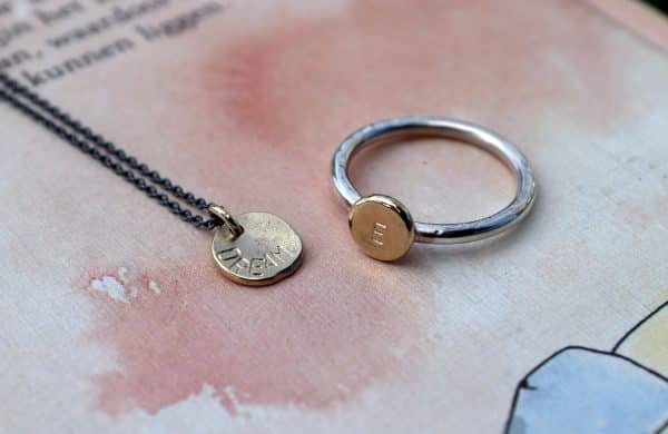 Gold Nugget Initial Ring - Image 2